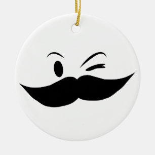 Kinky Mustache Julgransprydnad Keramik