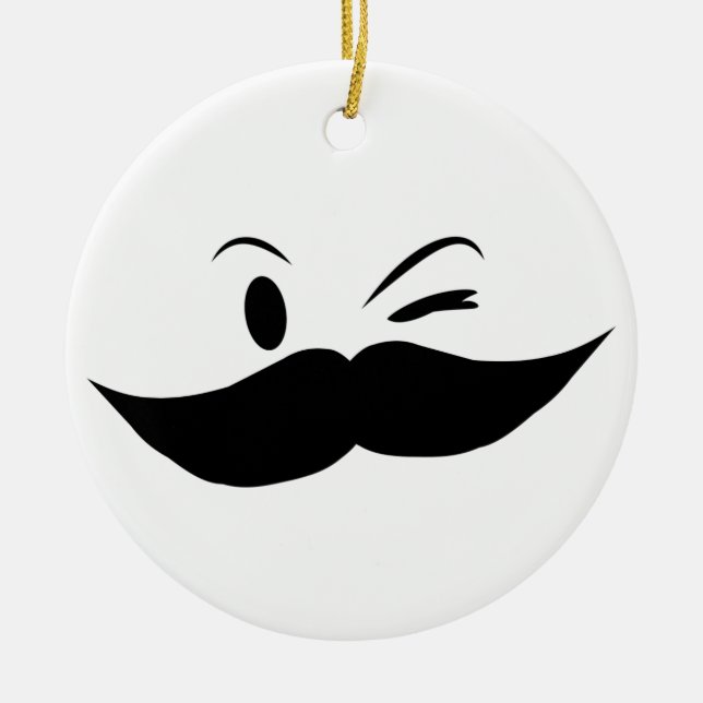Kinky Mustache Julgransprydnad Keramik (Framsidan)