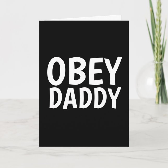 Kinky OBEY DADDY Romantic Greeting Card Kort (Framsida)