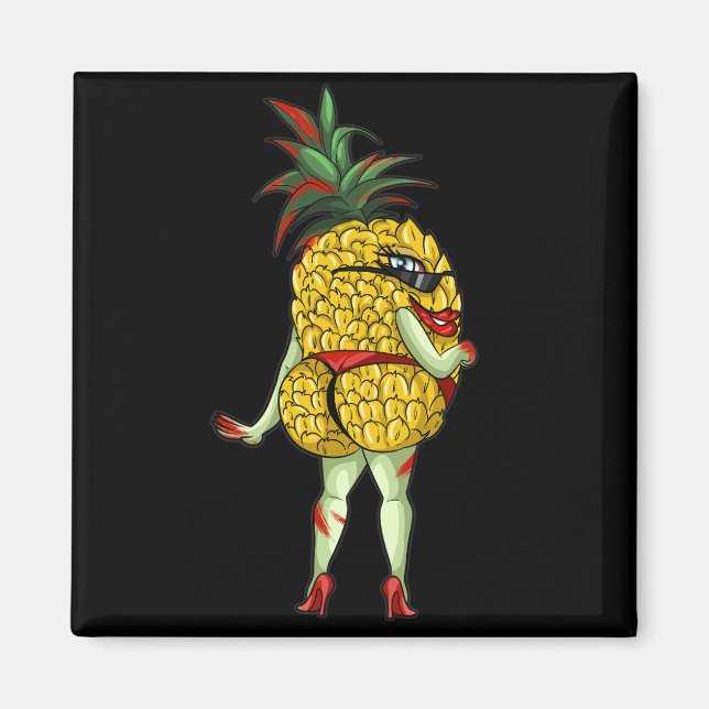 Kinky Vuxen Swinger Fruktig ananas Magnet (Framsidan)