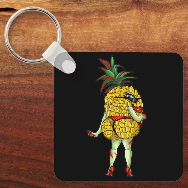 Kinky Vuxen Swinger Fruktig ananas Nyckelring (Framsida)