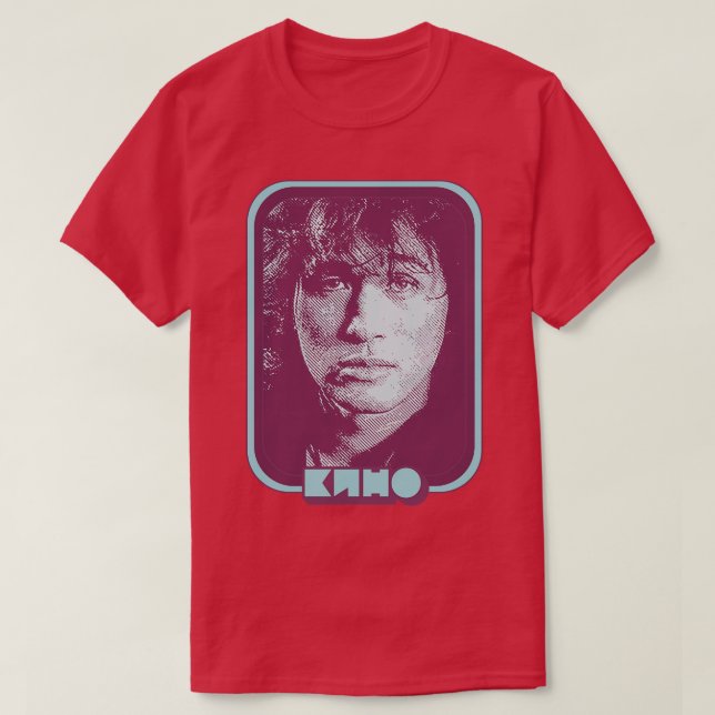 KINO Viktor Tsoi Retro Fläkt Design T Shirt (Design framsida)