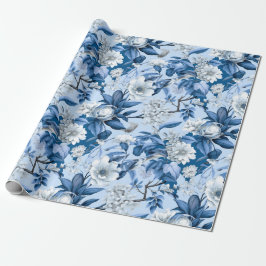 Kinoiserie Blommigt Blue White Painting Presentpapper