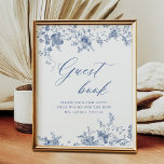 Kinoiserie Blue Blommigt Bröllop Guestbook-tecken Poster<br><div class="desc">Kinoiserie Blue Blommigt Bröllop Guestbook-tecken</div>