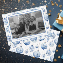 Kinoiserie Blue & White jul Ornaments Foto Julkort
