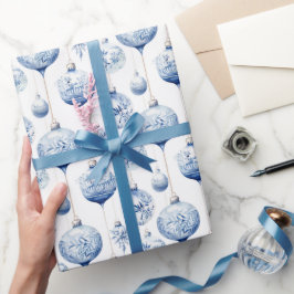 Kinoiserie Blue & White julprydnader Presentpapper