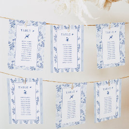 Kinoiserie-Bröllop-platskort på dubblan