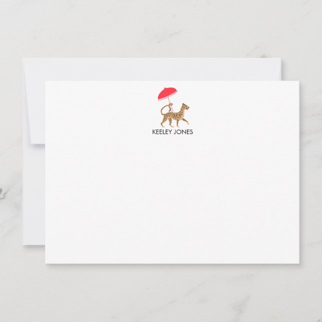 Kinoiserie Cheetah-Personlig - platt anteckningsko Anteckningskort (Framsida)