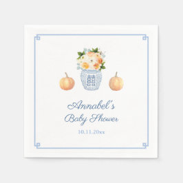 Kinoiserie-Chicen sjunker Orange och småbarn Pappersservett