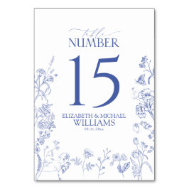 Kinoiserie Fransk Blue Victorian Blommigt Mottagni Bordsnummer