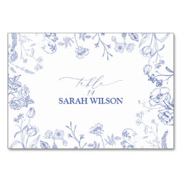 Kinoiserie Fransk Blue Victorian Place Card Bordsnummer