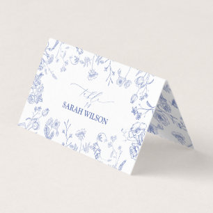 Kinoiserie Fransk Blue Victorian Place Card Kort