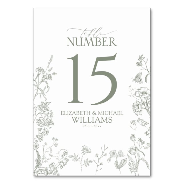 Kinoiserie Fransk Grönt Viktorian Reception Bordsnummer (Framsidan)