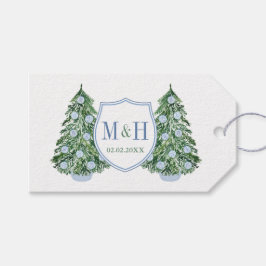 Kinoiserie Helgdagar Bröllop Par Vapensköld Favor Presentetikett