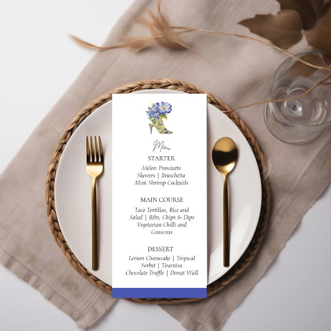 Kinoiserie High-Heel Shoe Möhippa-menykort (Skapare uppladdad)