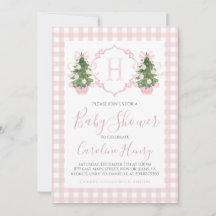 Kinoiserie-julens Rosa Preppy Baby Shower