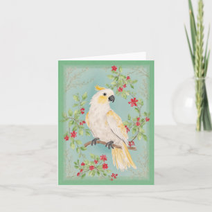 Kinoiserie Stil Cockatoo Painting Stationery Kort