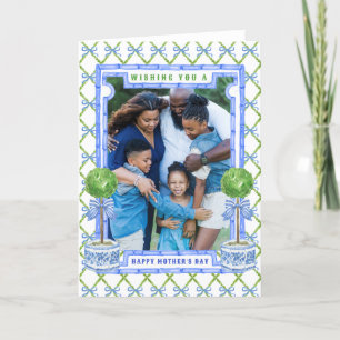 Kinoiserie Topiary Mors dag Photo Card Helgkort