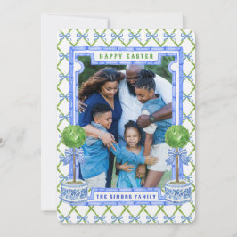 Kinoiserie Topiary Påsk Photo Card Inbjudningar