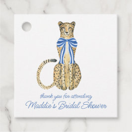 Kinoiserie Watercolor Bow Cheetah Favor Taggs Gåvor Etiketter