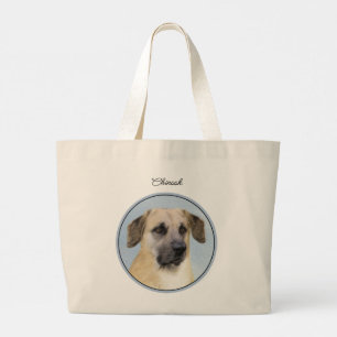 Kinook Drop Ear Painting Original Sled Hund Art Jumbo Tygkasse