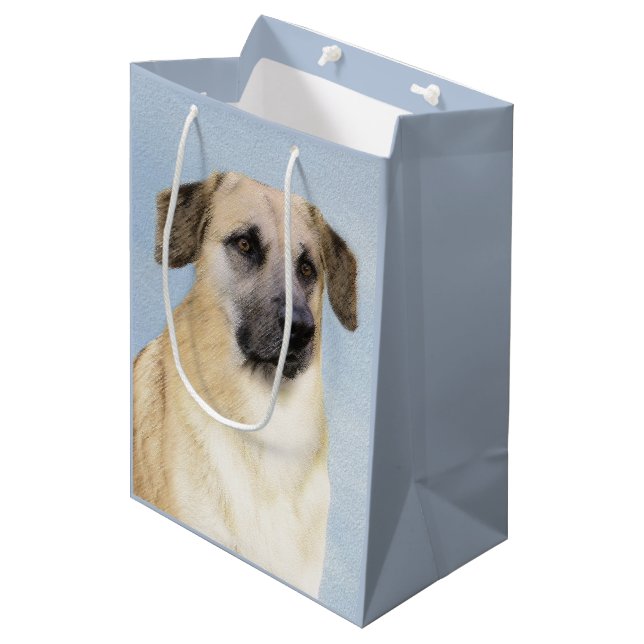 Kinook-målning (släppt Öron) - Original Hund Art (Framsidan Vinklad)