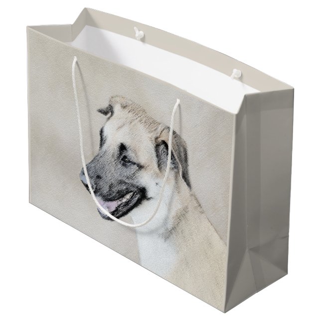 Kinook-målning (släppt Öron) - Original Hund Art (Baksidan Vinklad)