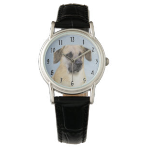 Kinook-målning (släppt Öron) - Original Hund Art Armbandsur