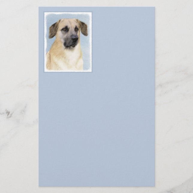 Kinook-målning (släppt Öron) - Original Hund Art Brevpapper (Framsida)