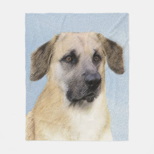 Kinook-målning (släppt Öron) - Original Hund Art Fleecefilt