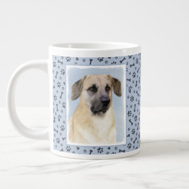 Kinook-målning (släppt Öron) - Original Hund Art Jumbo Mugg (Vänster)