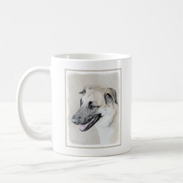 Kinook-målning (släppt Öron) - Original Hund Art Kaffemugg (Vänster)
