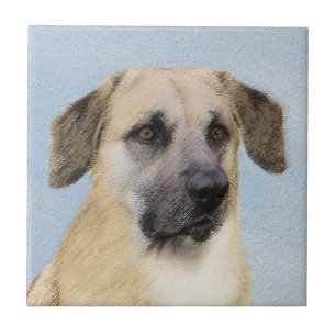 Kinook-målning (släppt Öron) - Original Hund Art Kakelplatta