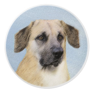 Kinook-målning (släppt Öron) - Original Hund Art Knopp