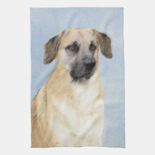 Kinook-målning (släppt Öron) - Original Hund Art Kökshandduk
