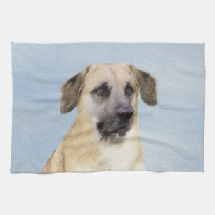 Kinook-målning (släppt Öron) - Original Hund Art Kökshandduk