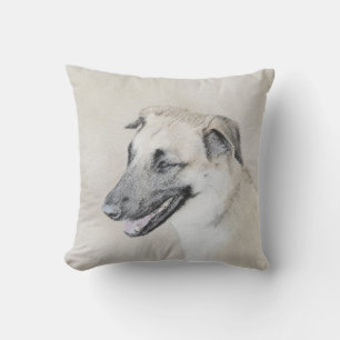 Kinook-målning (släppt Öron) - Original Hund Art Kudde