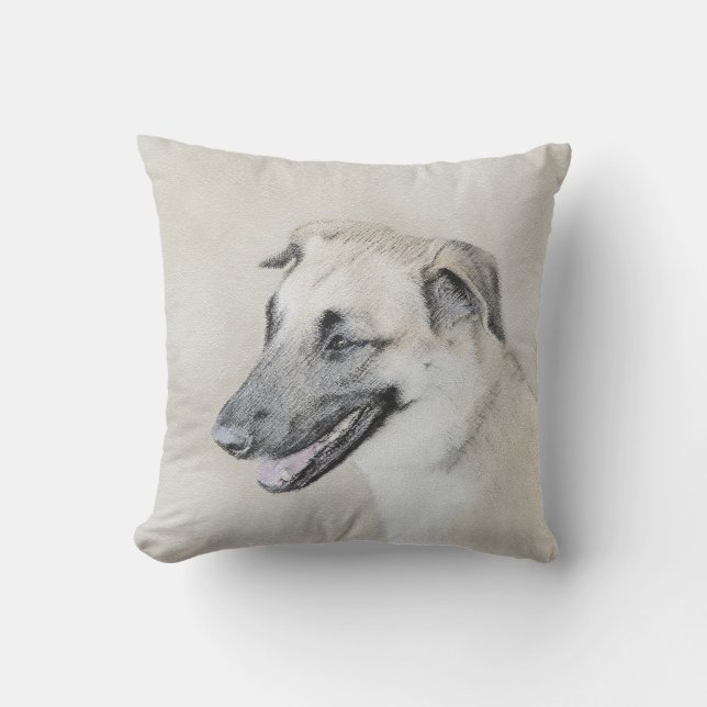 Kinook-målning (släppt Öron) - Original Hund Art Kudde (Framsida)