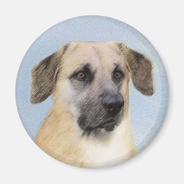 Kinook-målning (släppt Öron) - Original Hund Art Magnet (Framsidan)