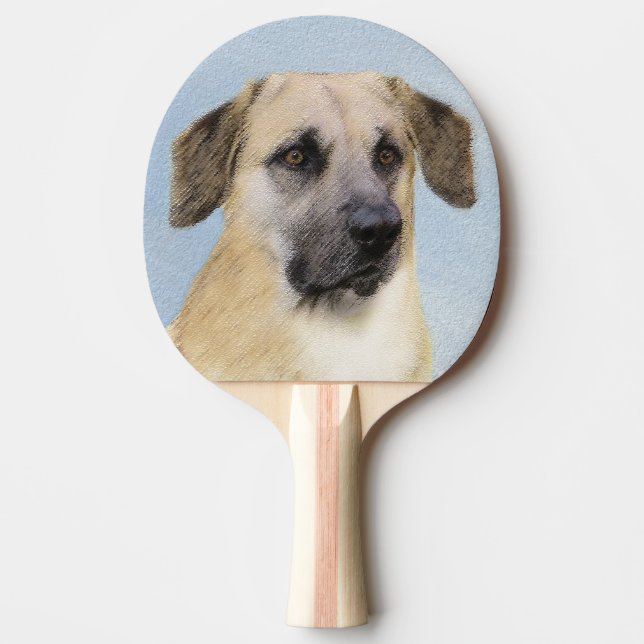 Kinook-målning (släppt Öron) - Original Hund Art Pingisracket (Framsidan)