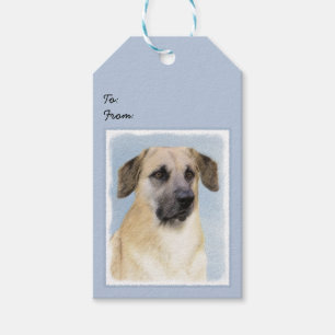 Kinook-målning (släppt Öron) - Original Hund Art Presentetikett