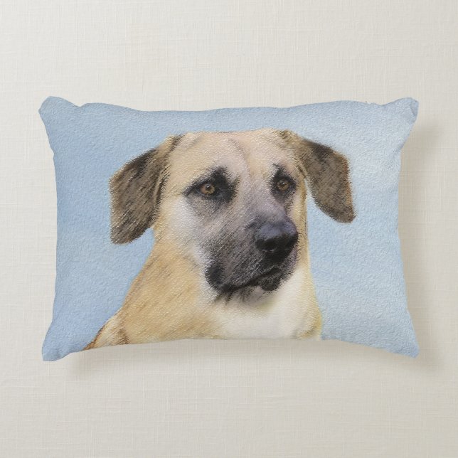 Kinook-målning (släppt Öron) - Original Hund Art Prydnadskudde (Framsidan)