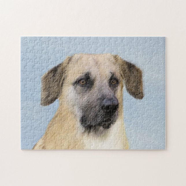 Kinook-målning (släppt Öron) - Original Hund Art Pussel (Horisontell)