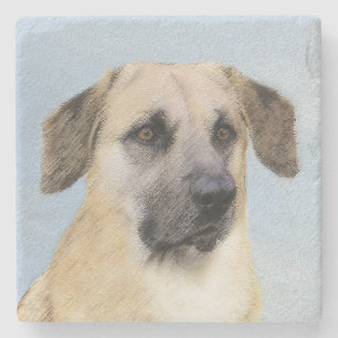 Kinook-målning (släppt Öron) - Original Hund Art Stenunderlägg