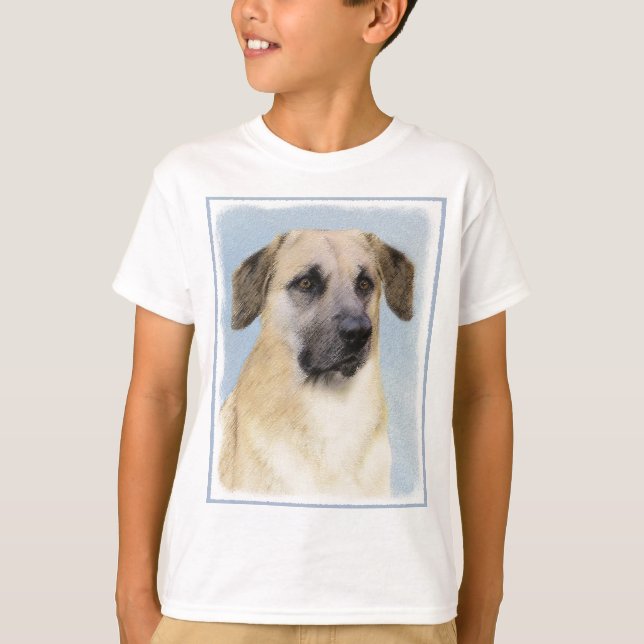 Kinook-målning (släppt Öron) - Original Hund Art T Shirt (Framsida)