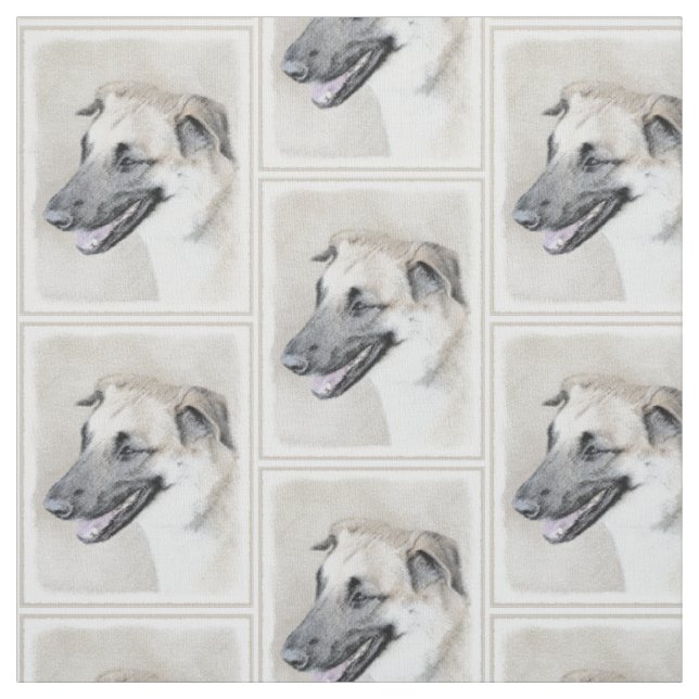 Kinook-målning (släppt Öron) - Original Hund Art Tyg (Provkarta)