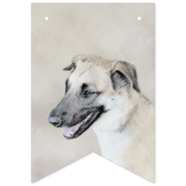 Kinook-målning (släppt Öron) - Original Hund Art Vimplar (Första flaggan)