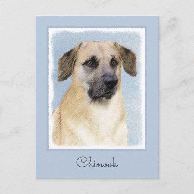 Kinook-målning (släppt Öron) - Original Hund Art Vykort (Framsida)