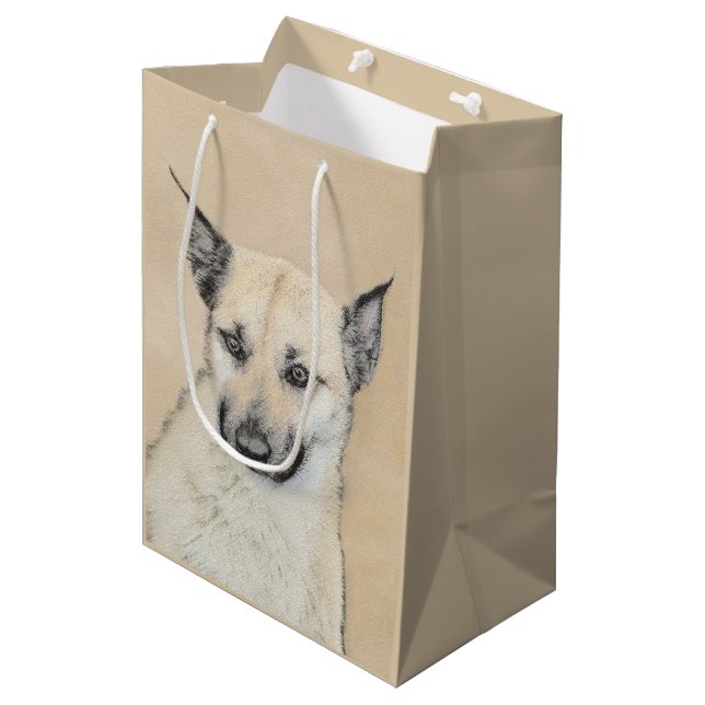 Kinook-målning (spetsar Öron) - Originalkonst Hund (Framsidan Vinklad)