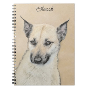 Kinook-målning (spetsar Öron) - Originalkonst Hund Anteckningsbok